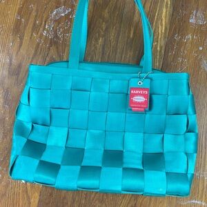 Harveys Aqua Woven Tote Bag